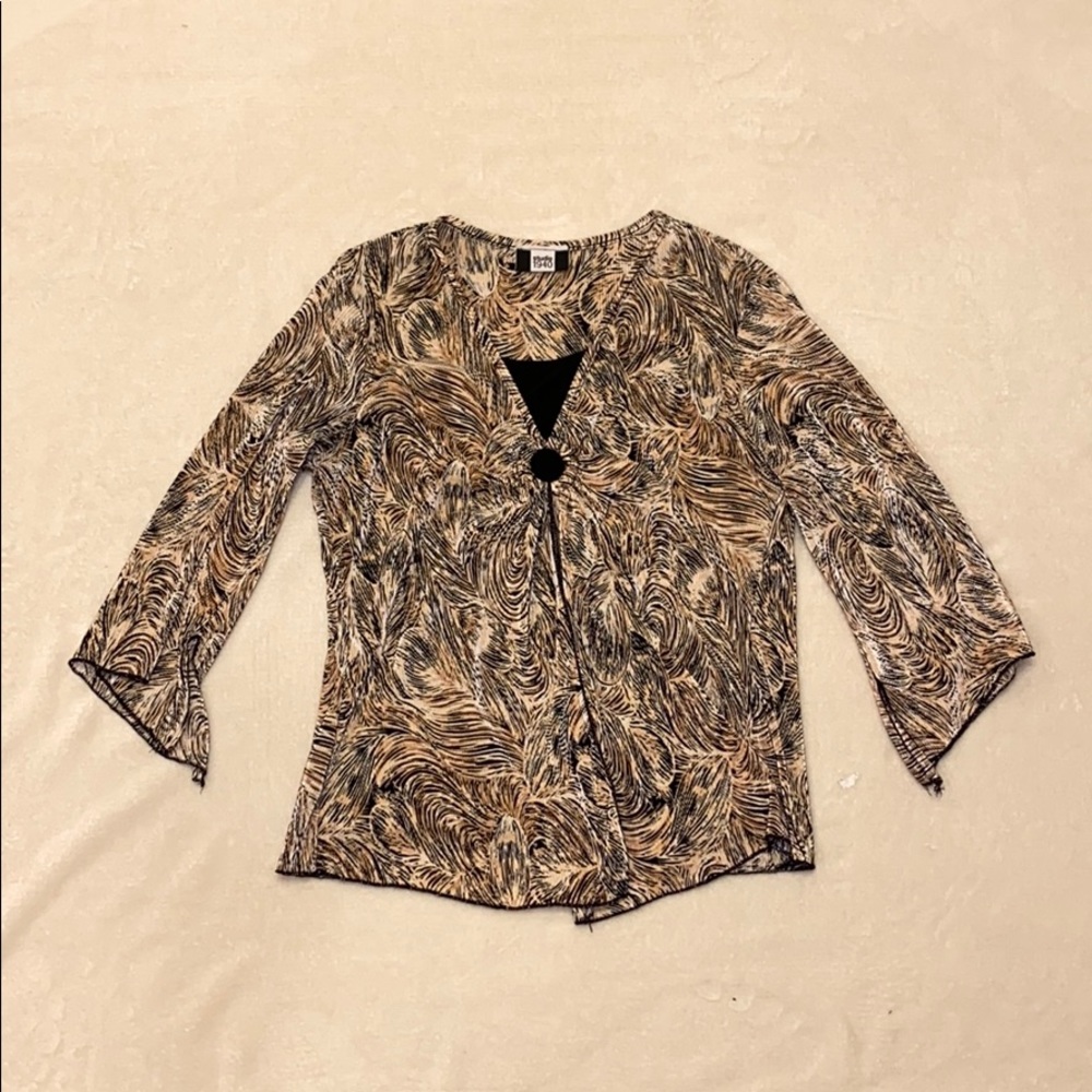 Studio 1940 Animal Print Blouse Top
